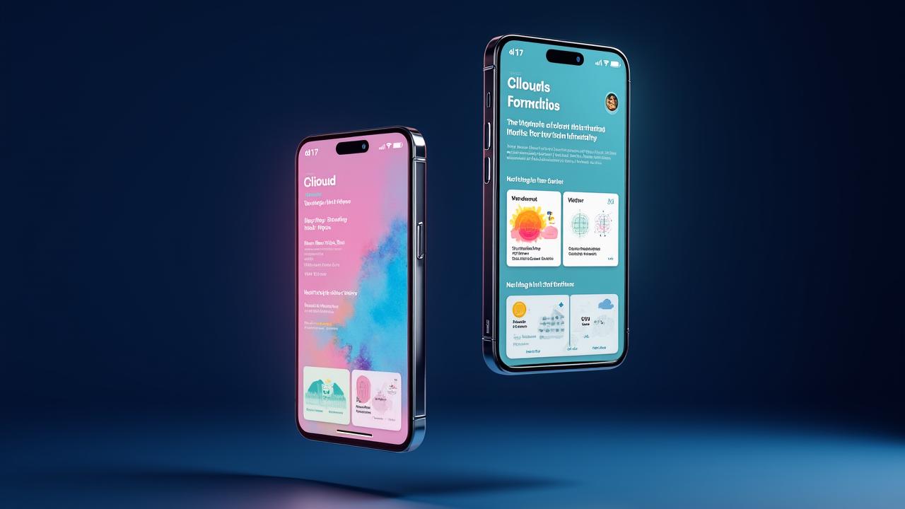 Mockup dell'app Nimbus Learn su dispositivi mobile che mostra grafici meteo e lezioni interattive