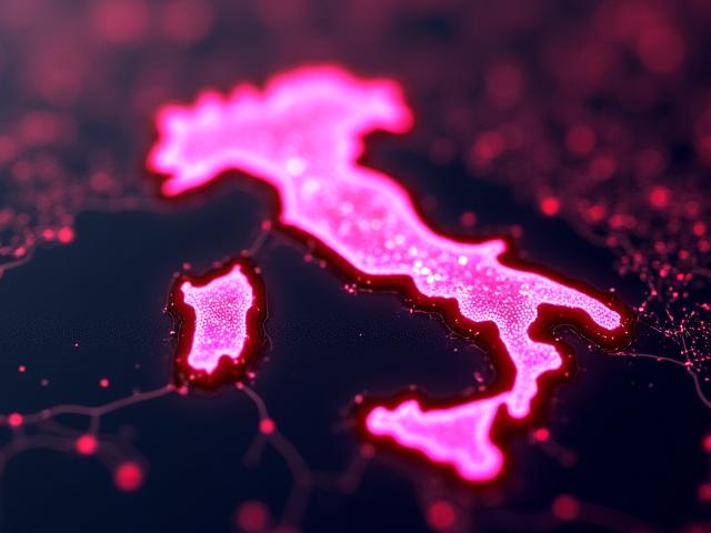 Mappa dell'Italia digitale con nodi di apprendimento